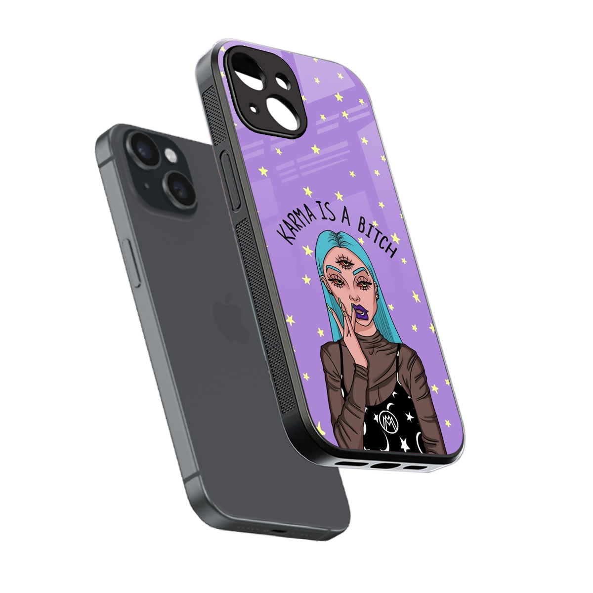 karma is a bitch back phone cover | glass case for iphone 13 mini