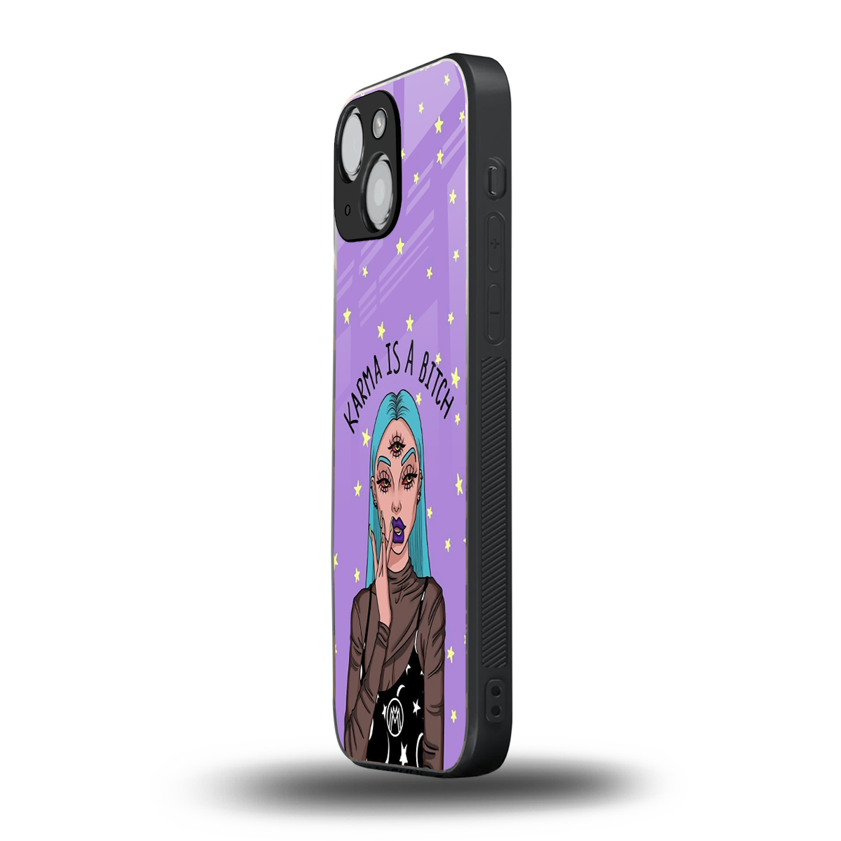 karma is a bitch back phone cover | glass case for iphone 13 mini