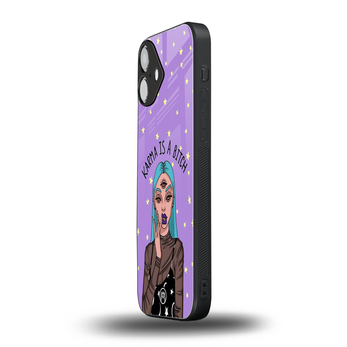karma is a bitch back phone cover | glass case for iphone 16 plus