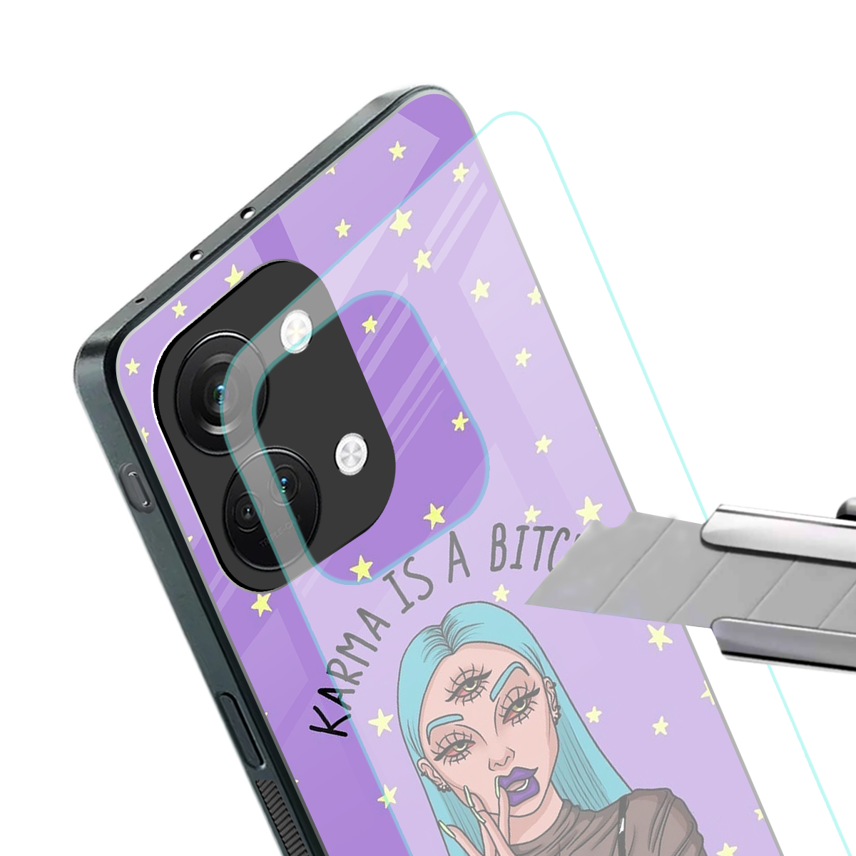karma is a bitch back phone cover | glass case for oneplus nord 3