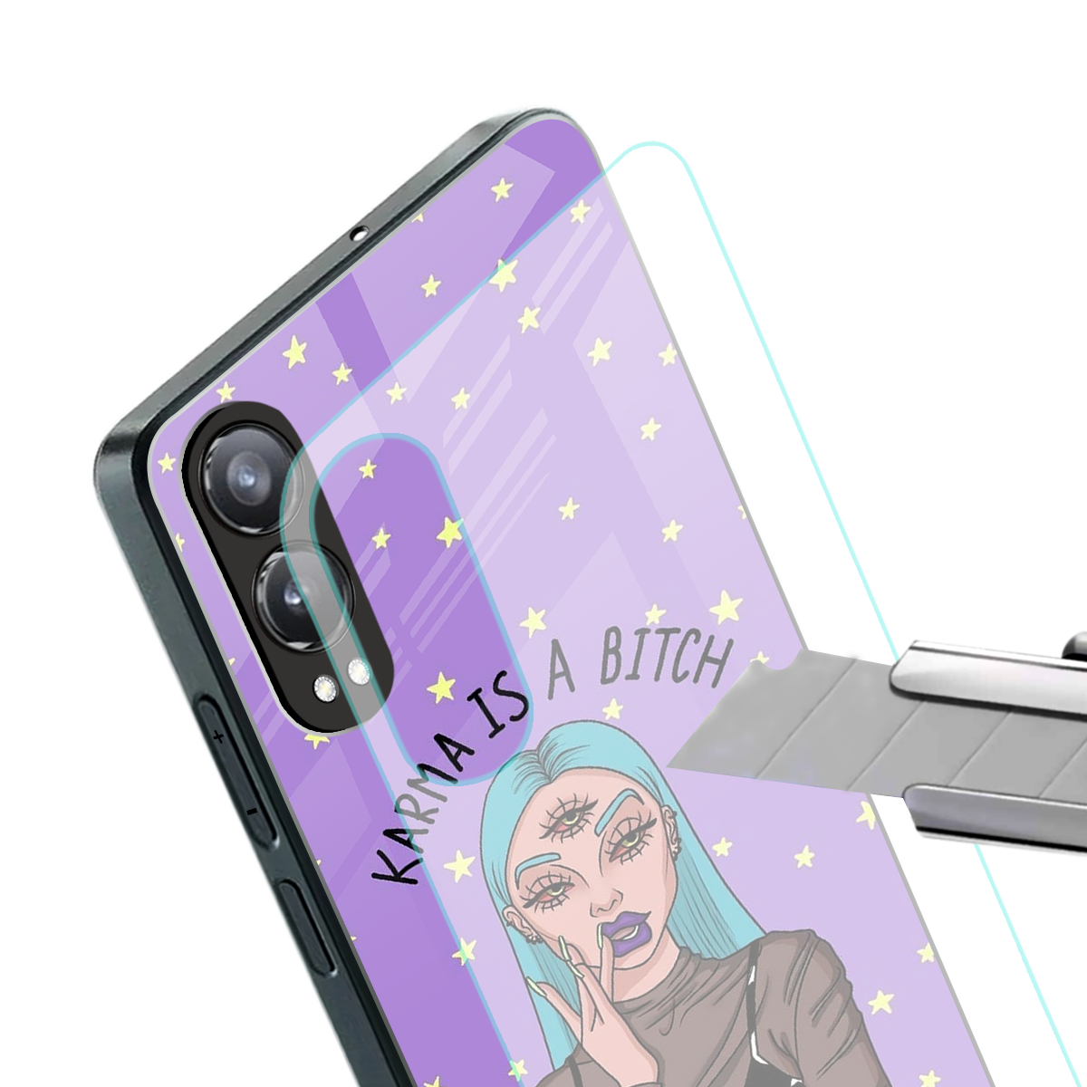 karma is a bitch back phone cover | glass case for oneplus nord ce 4 lite