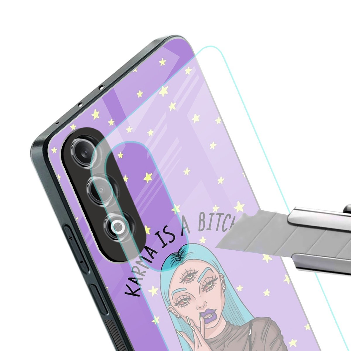 karma is a bitch back phone cover | glass case for oneplus nord ce 4
