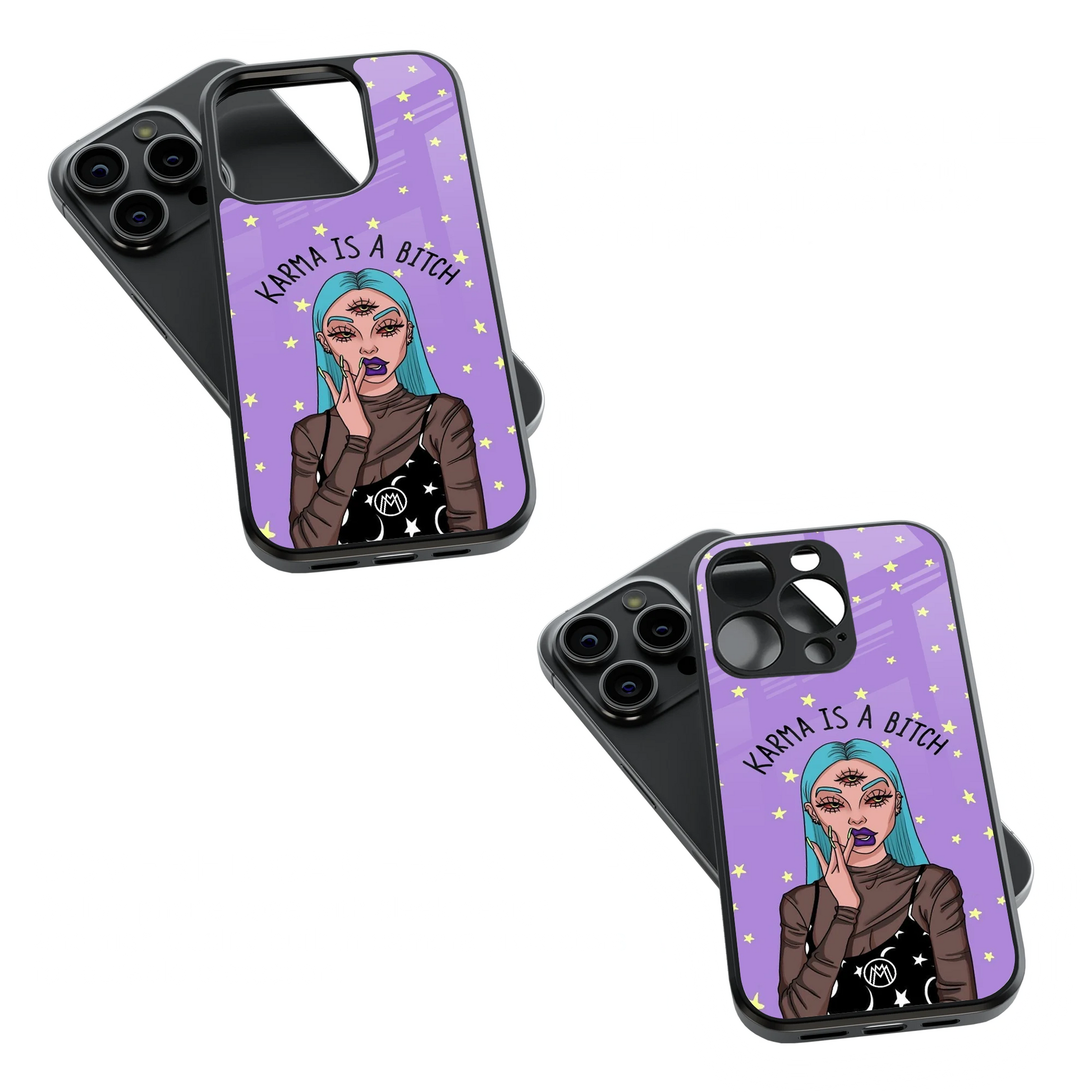 Trendy Glass Back Mobile Case for iPhone, Samsung, Redmi, OnePlus, Google Pixel, Motorola