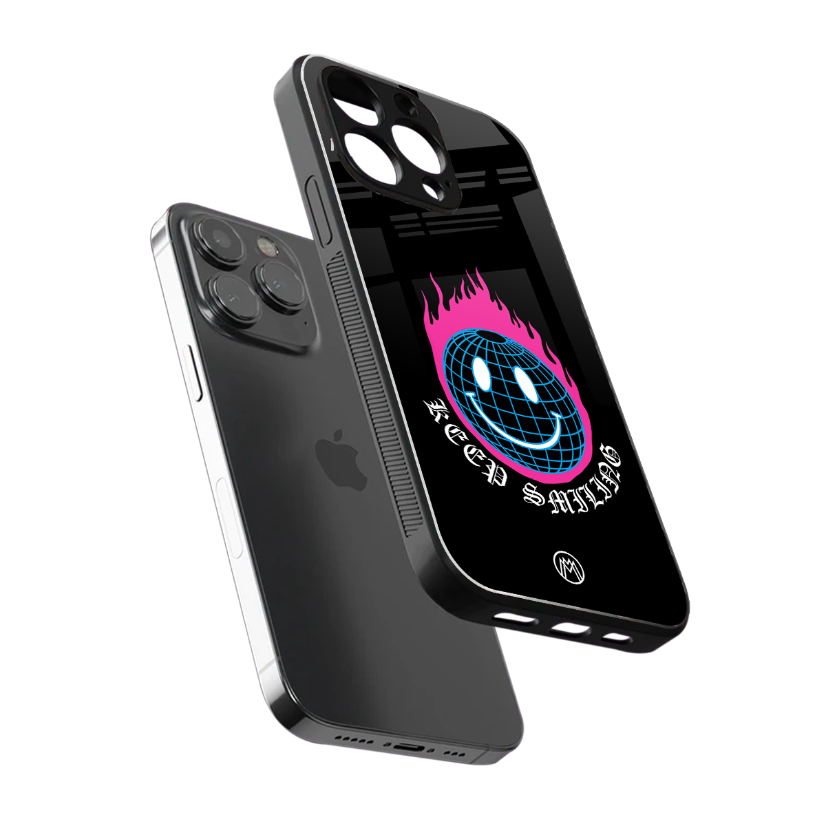 keep smiling back phone cover | glass case for iphone 14 pro