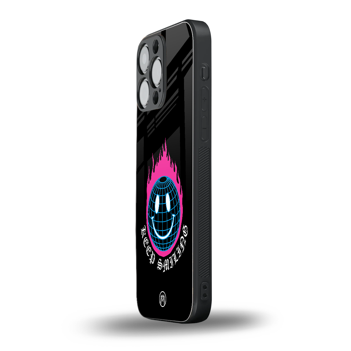 keep smiling back phone cover | glass case for iphone 16 pro max