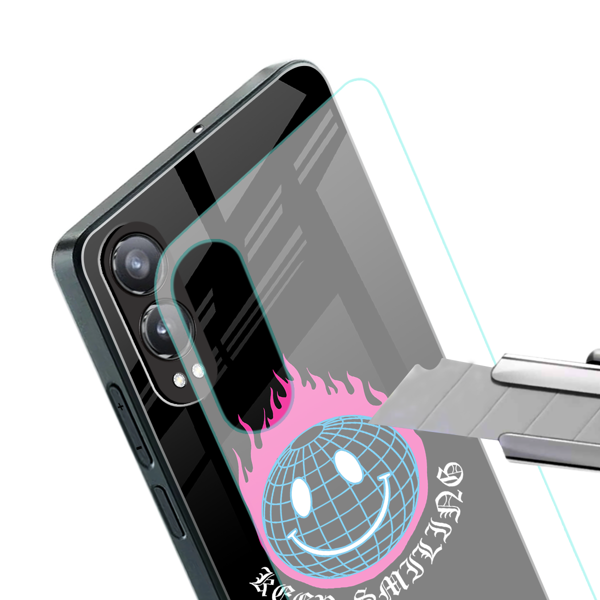 keep smiling back phone cover | glass case for oneplus nord ce 4 lite