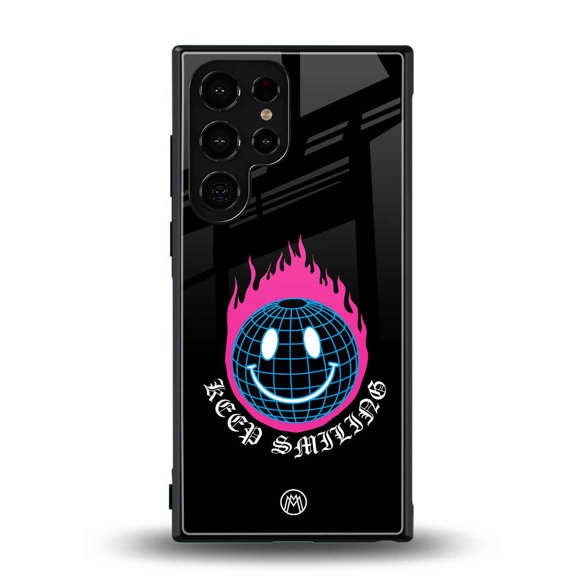 keep smiling back phone cover | glass case for samsung galaxy s24 ultra