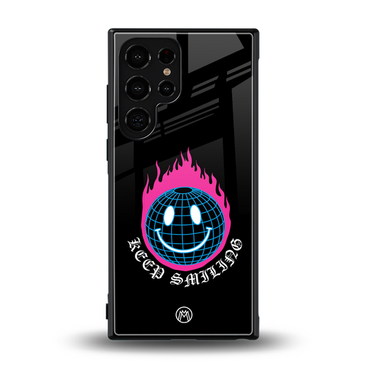 keep smiling back phone cover | glass case for samsung galaxy s24 ultra