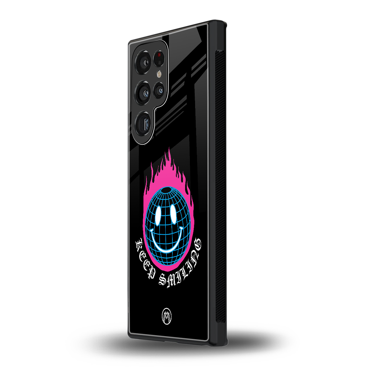 keep smiling back phone cover | glass case for samsung galaxy s24 ultra