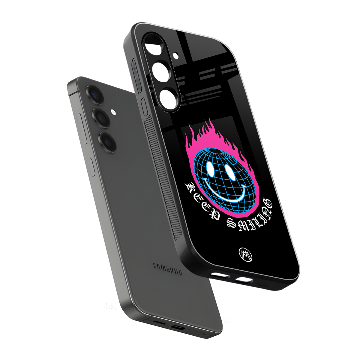 keep smiling back phone cover | glass case for samsung galaxy s24 fe