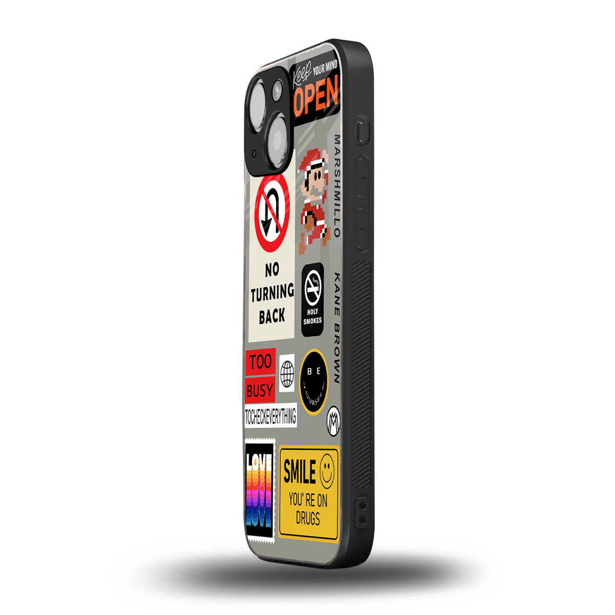 keep your mind open back phone cover | glass case for iphone 13 mini