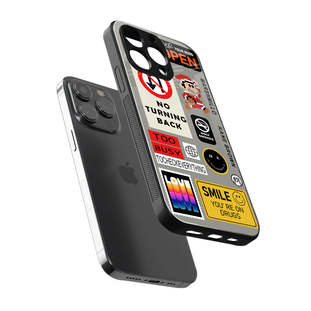 keep your mind open back phone cover | glass case for iphone 14 pro max