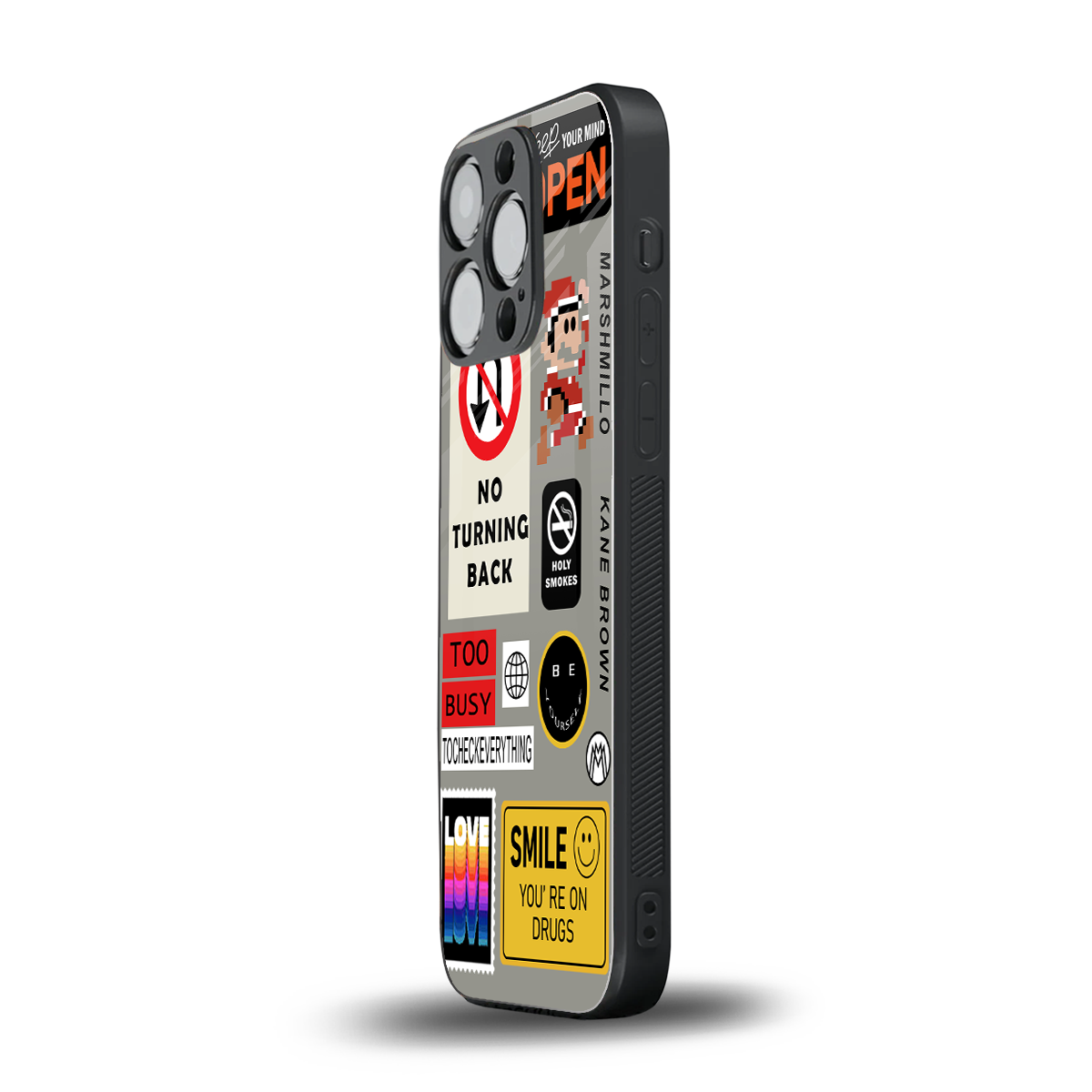 keep your mind open back phone cover | glass case for iphone 14 pro