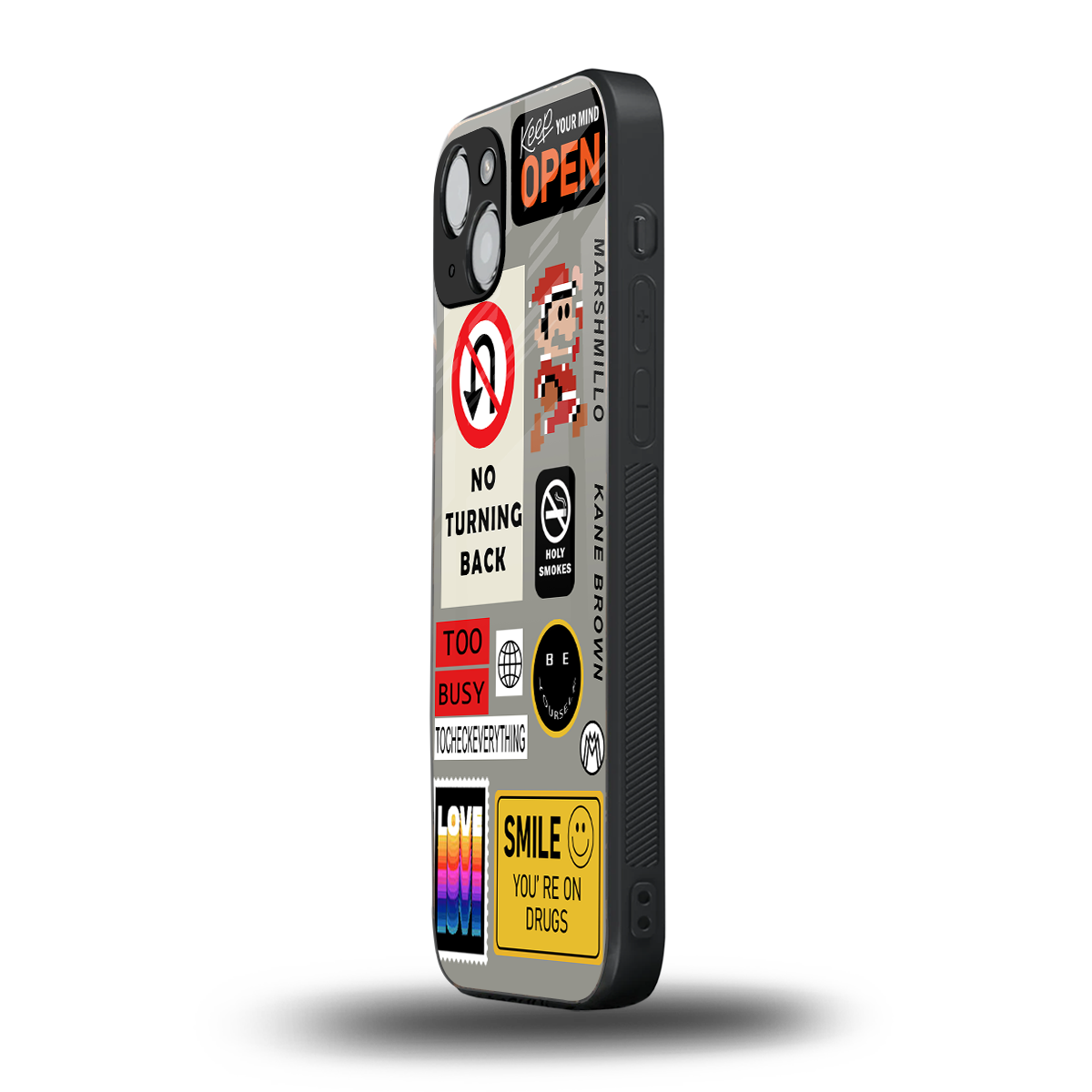 keep your mind open back phone cover | glass case for iphone 15