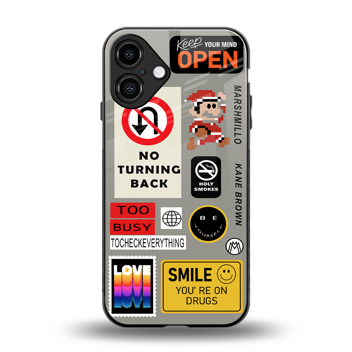 keep your mind open back phone cover | glass case for iphone 16 plus