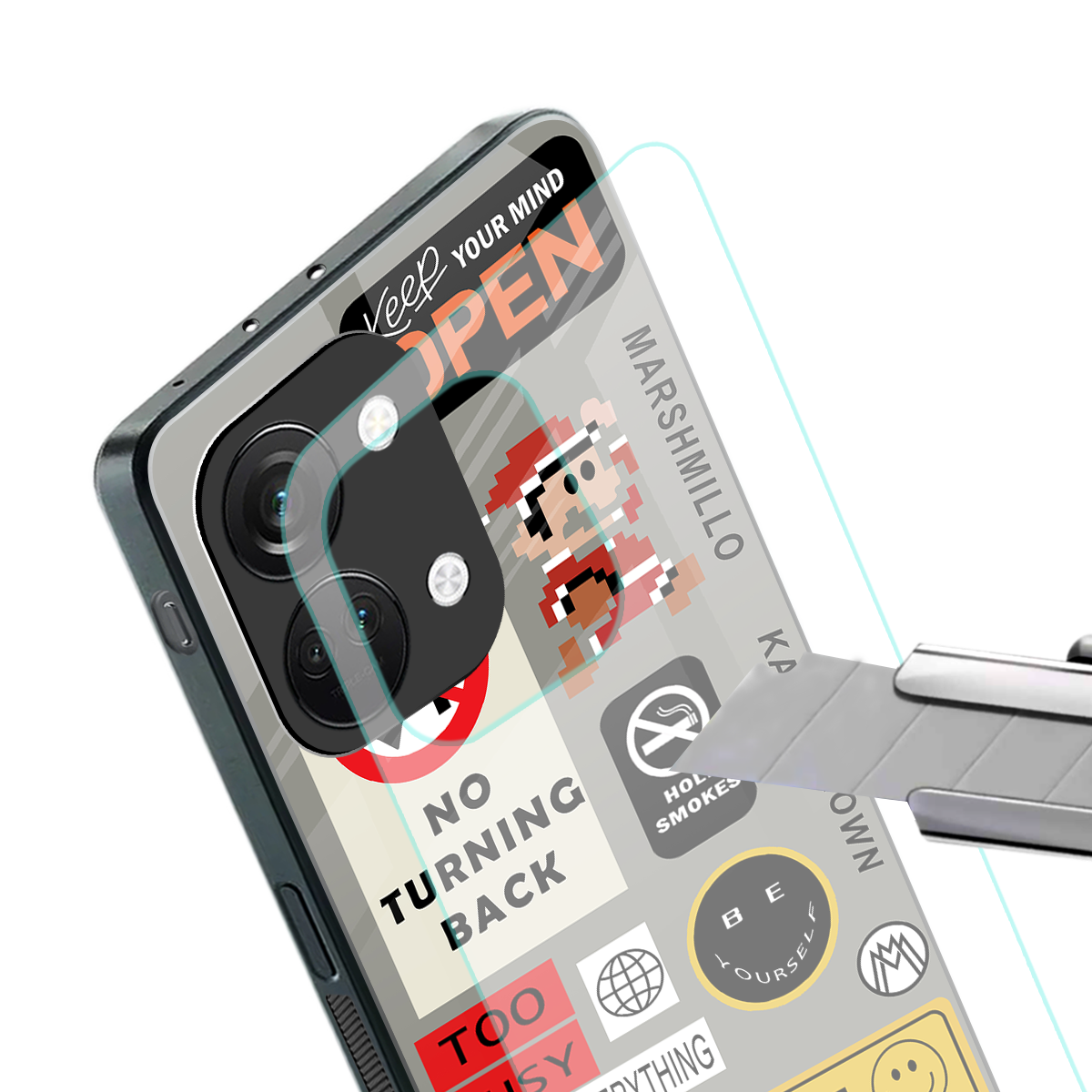 keep your mind open back phone cover | glass case for oneplus nord 3