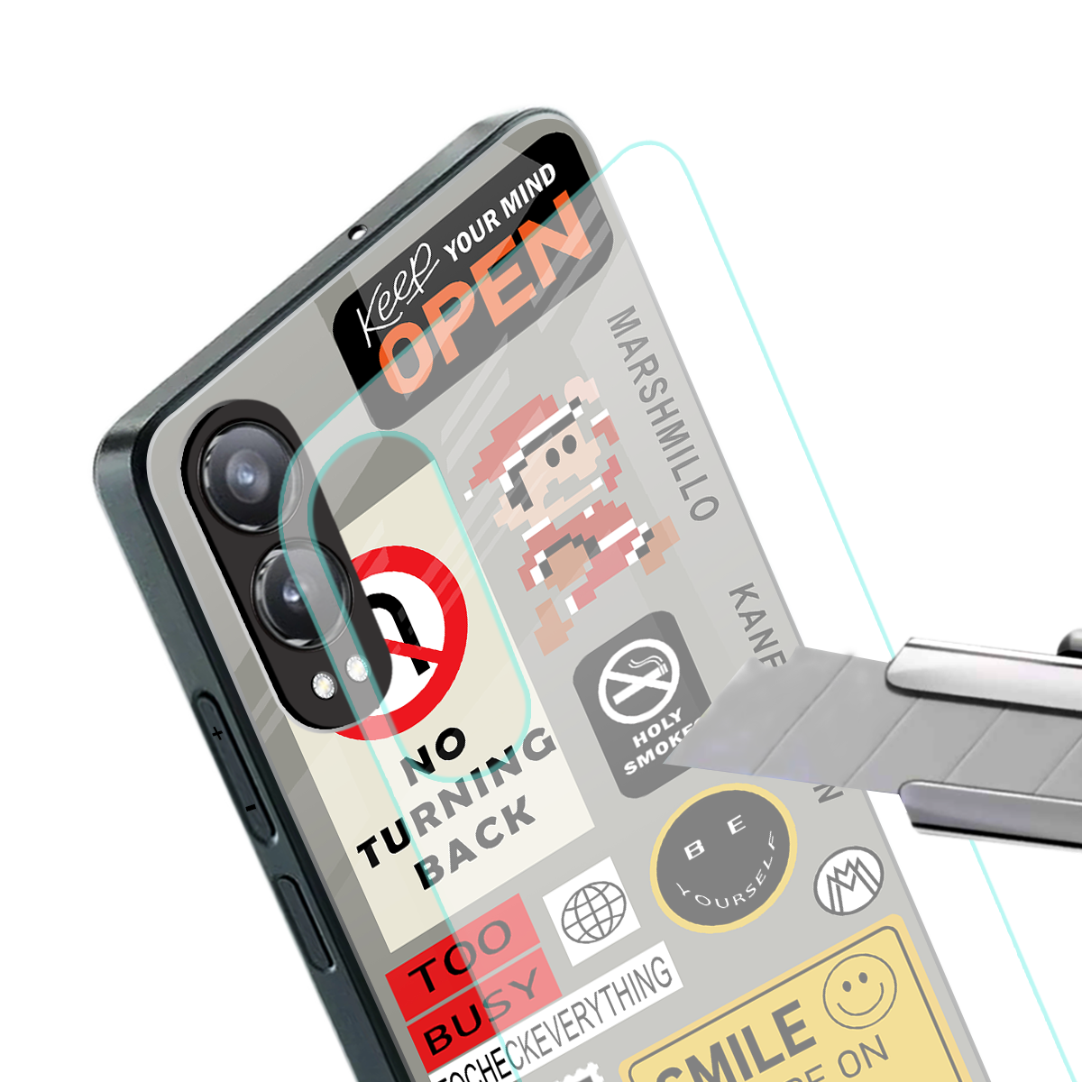 keep your mind open back phone cover | glass case for oneplus nord ce 4 lite