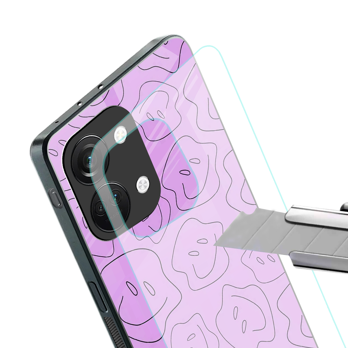 kinda sad kinda happy back phone cover | glass case for oneplus nord 3