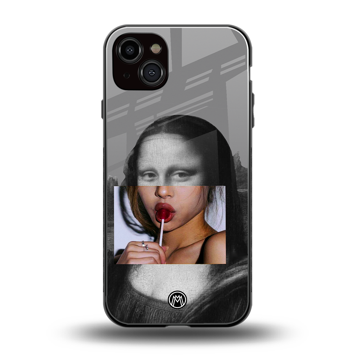 la mona lisa back phone cover | glass case for iphone 15 plus
