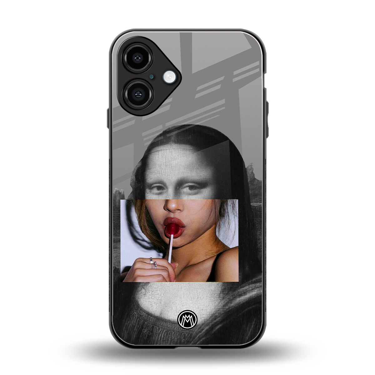 la mona lisa back phone cover | glass case for iphone 16 plus