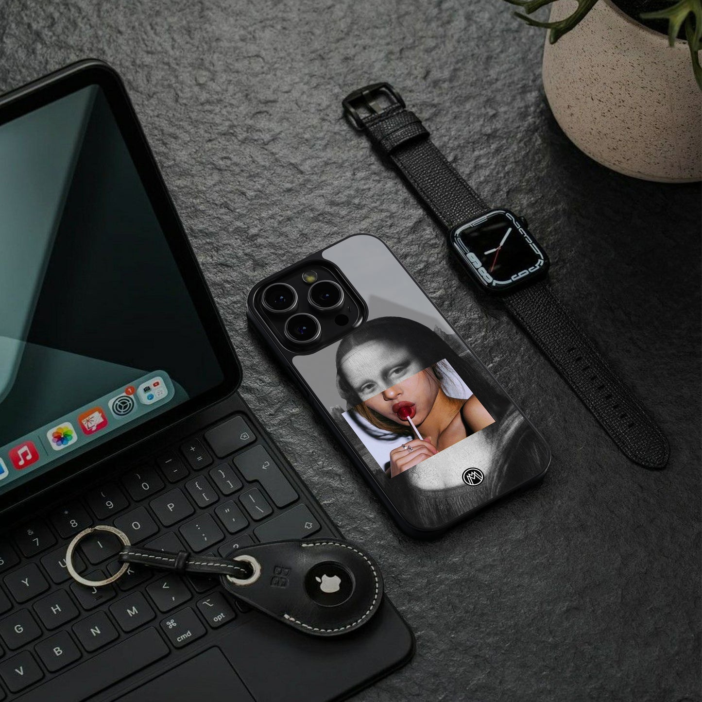 la mona lisa back phone cover | glass case for iphone 16