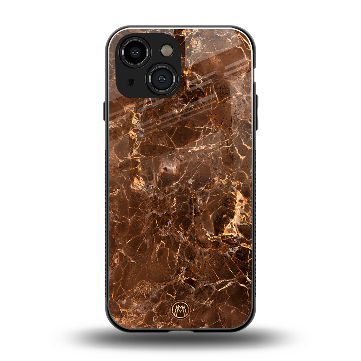 lavish brown marble back phone cover | glass case for iphone 13 mini