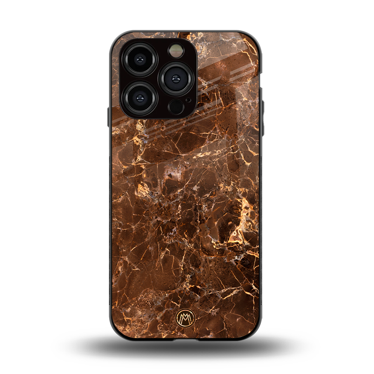 lavish brown marble back phone cover | glass case for iphone 14 pro
