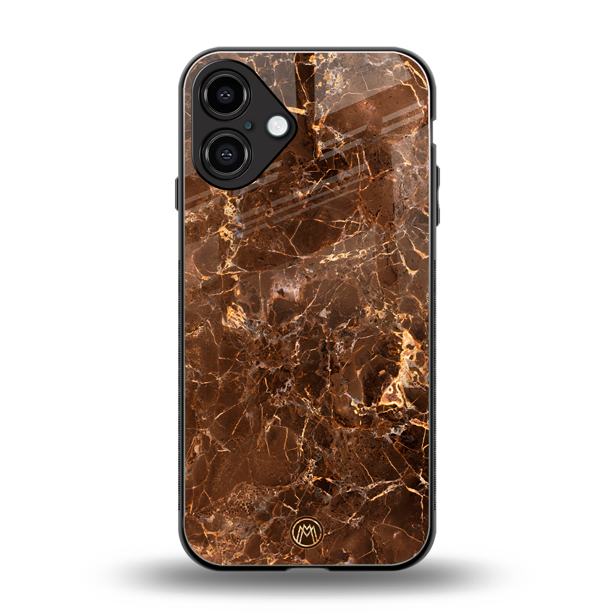 lavish brown marble back phone cover | glass case for iphone 16 plus