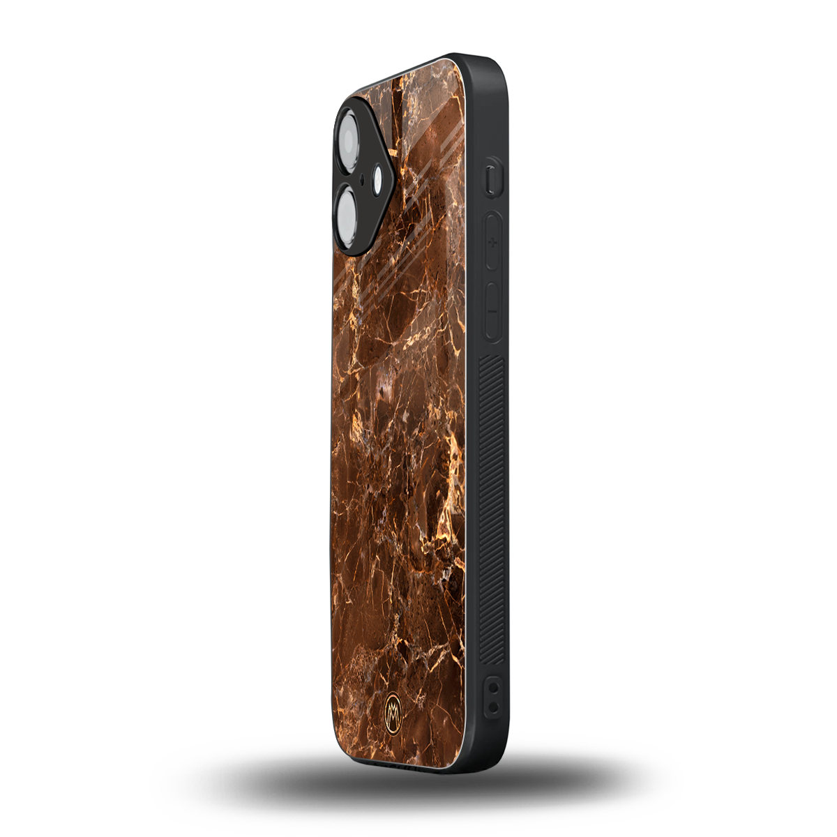 lavish brown marble back phone cover | glass case for iphone 16 plus