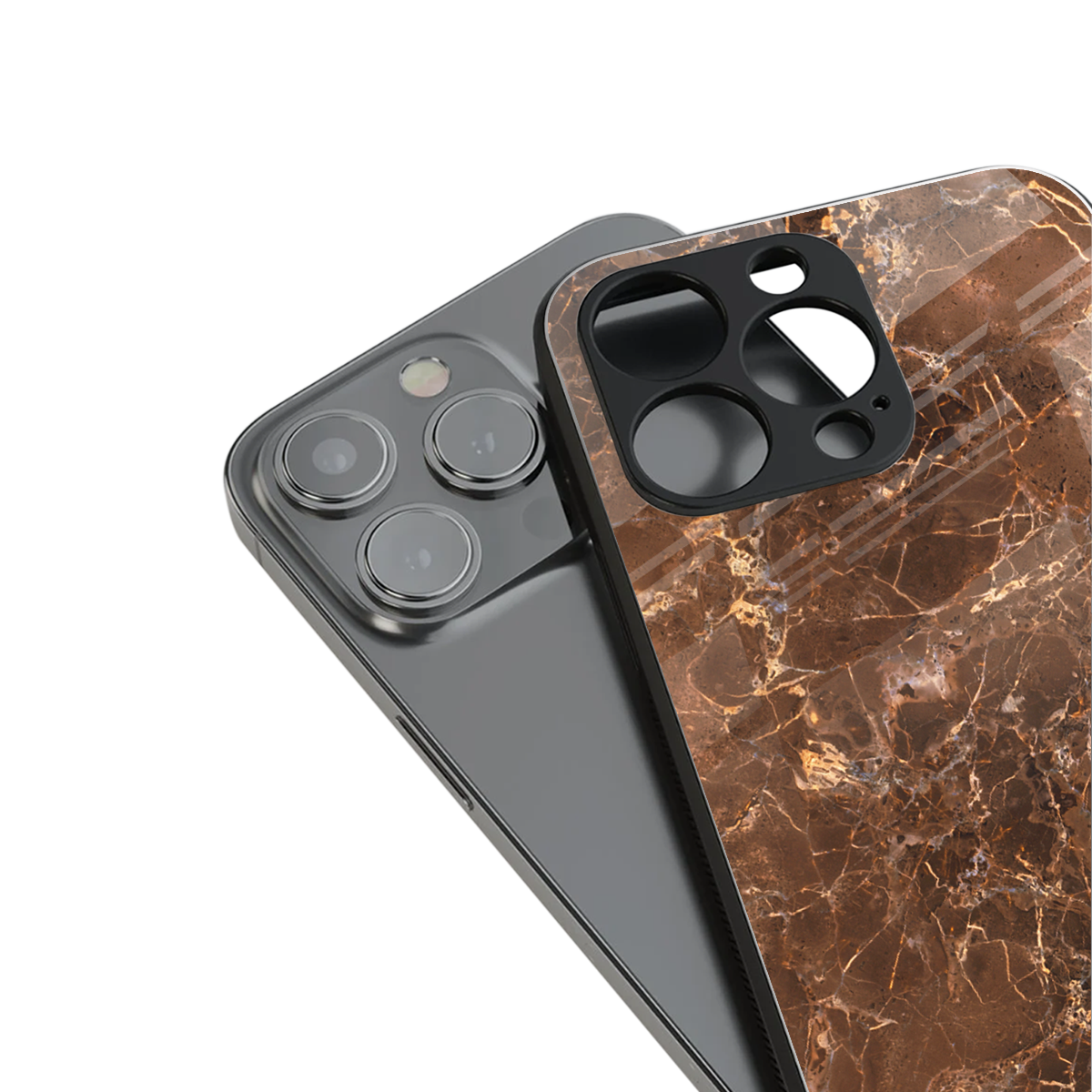 lavish brown marble back phone cover | glass case for iphone 13 pro max