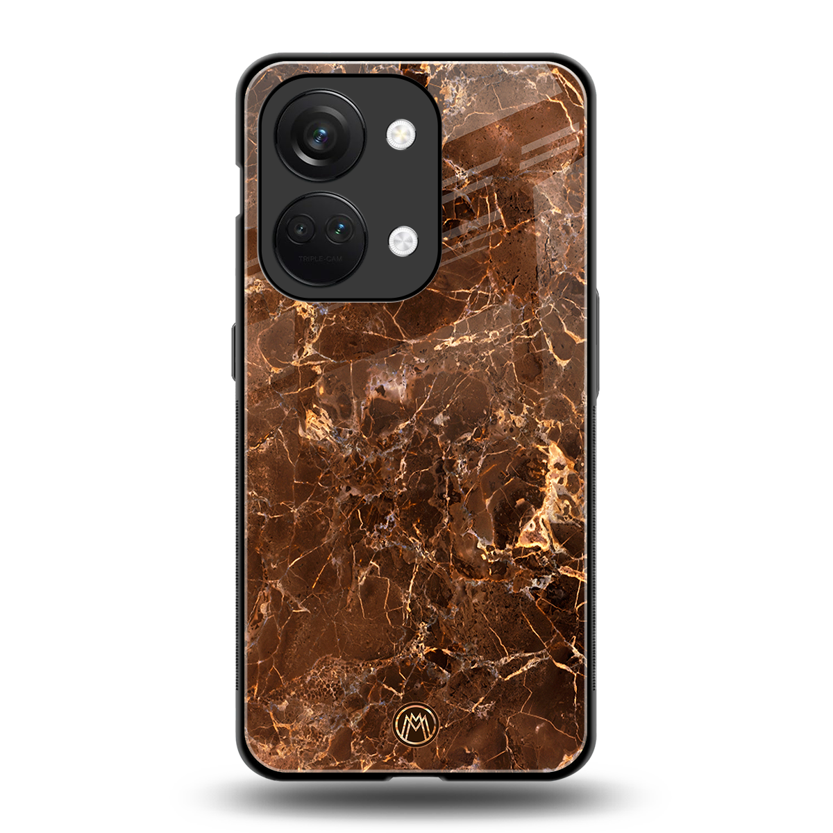 lavish brown marble back phone cover | glass case for oneplus nord 3