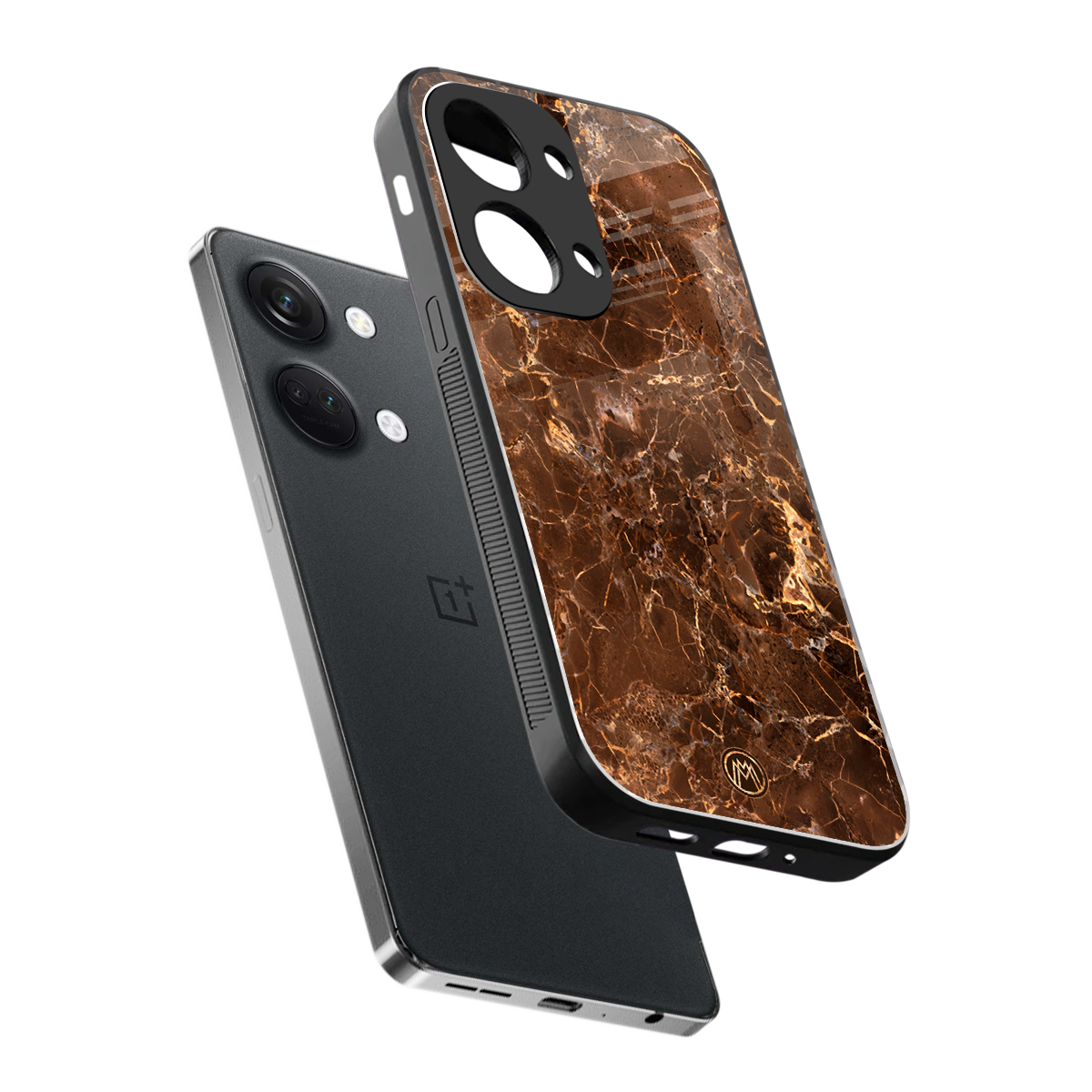 lavish brown marble back phone cover | glass case for oneplus nord 3
