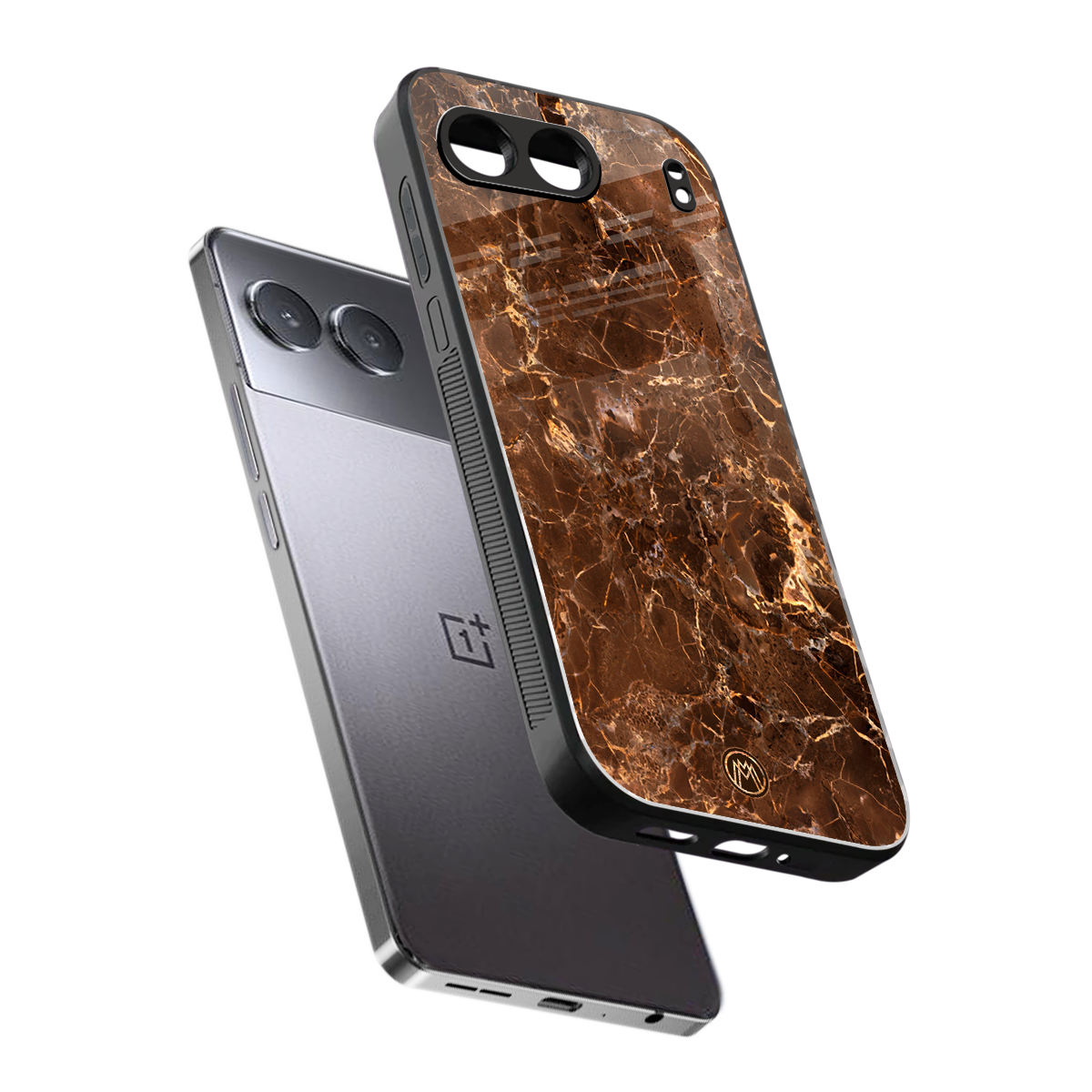 lavish brown marble back phone cover | glass case for oneplus nord 4