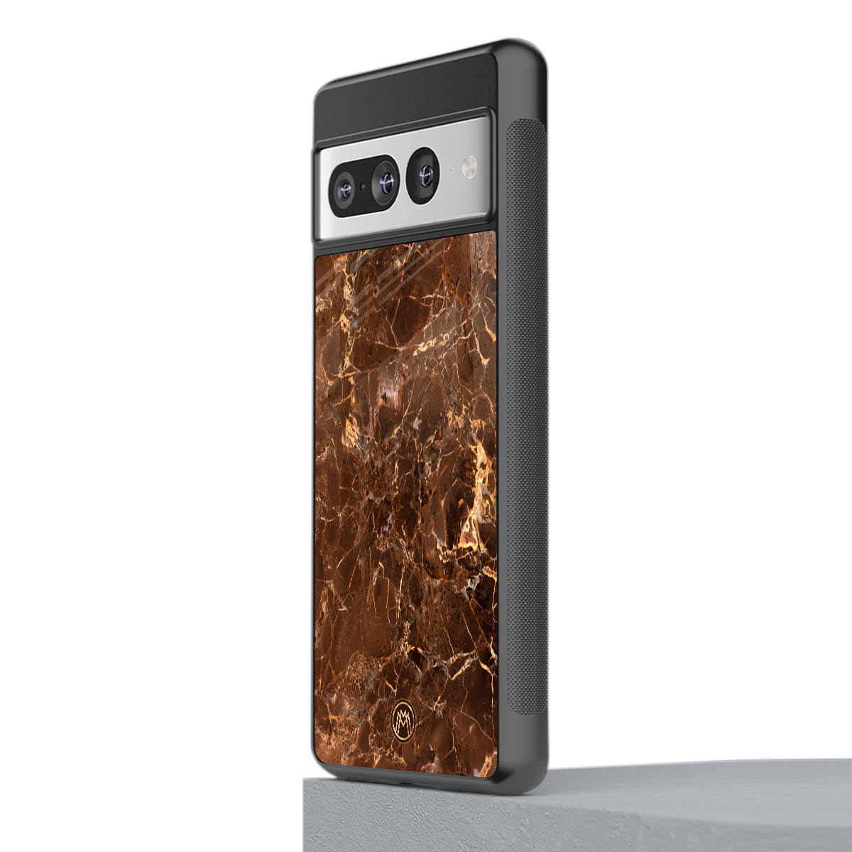 lavish brown marble back phone cover | glass case for google pixel 7 pro