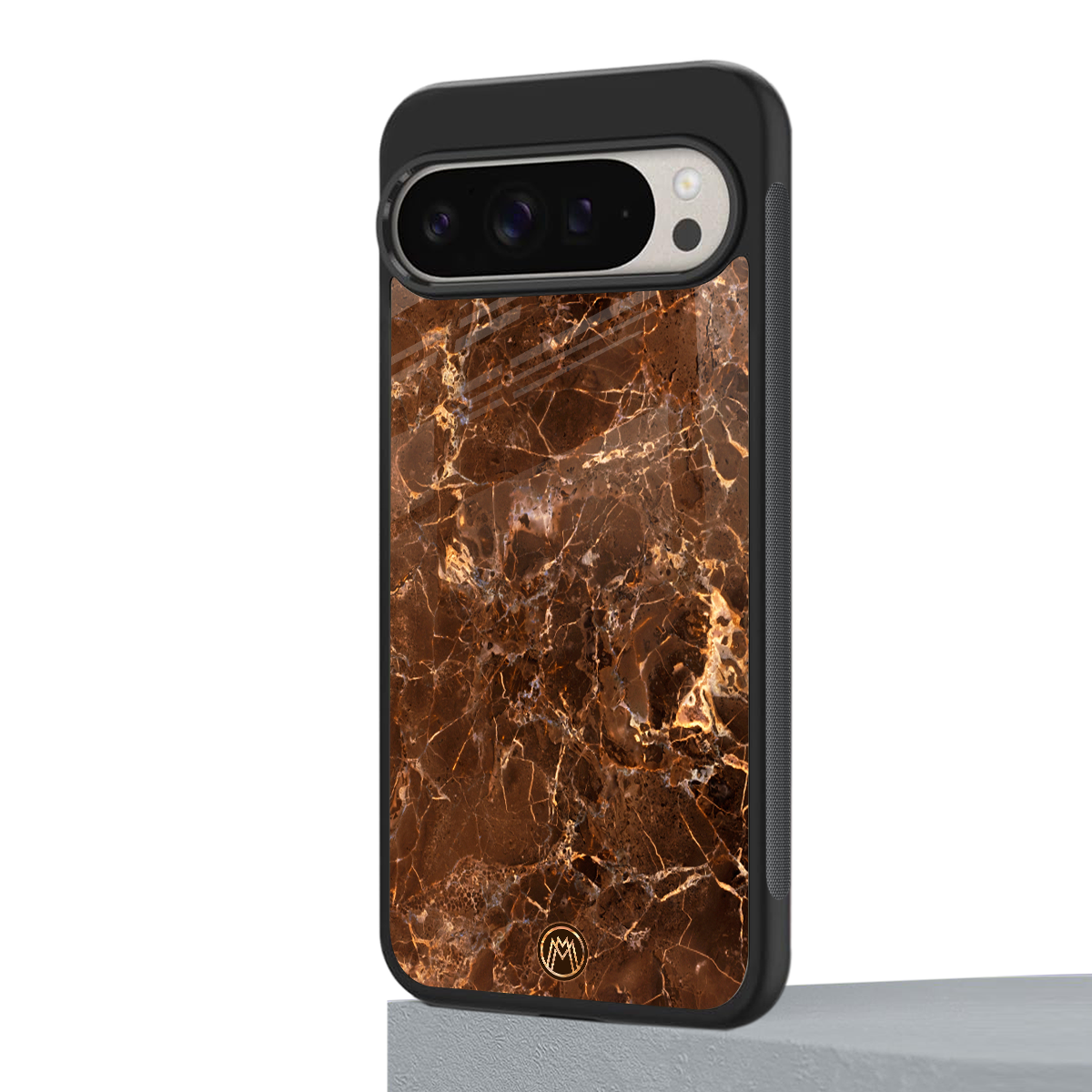 lavish brown marble back phone cover | glass case for google pixel 9 pro