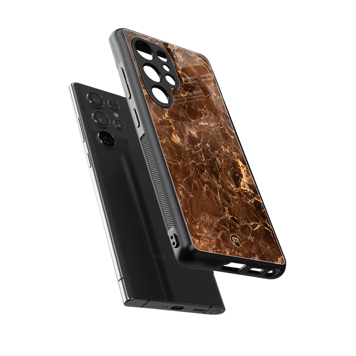 lavish brown marble back phone cover | glass case for samsung galaxy s25 ultra