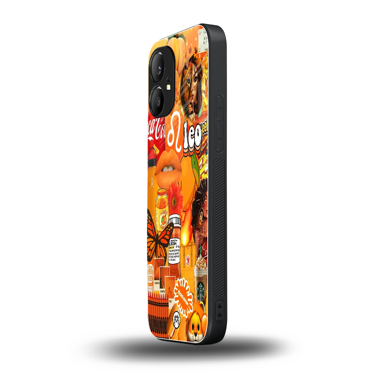 leo aesthetic collage back phone cover | glass case for nothing phone 1