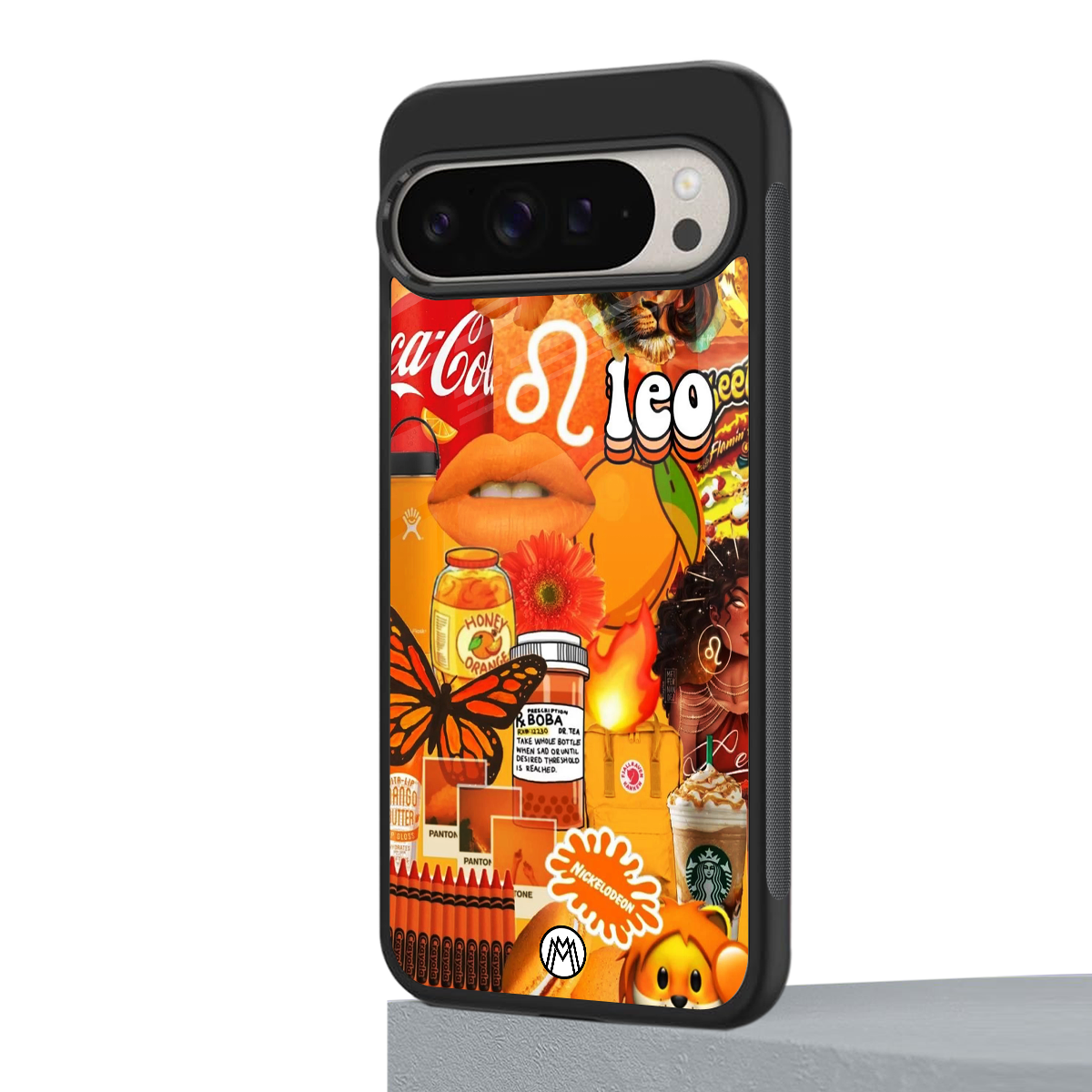 leo aesthetic collage back phone cover | glass case for google pixel 9 pro
