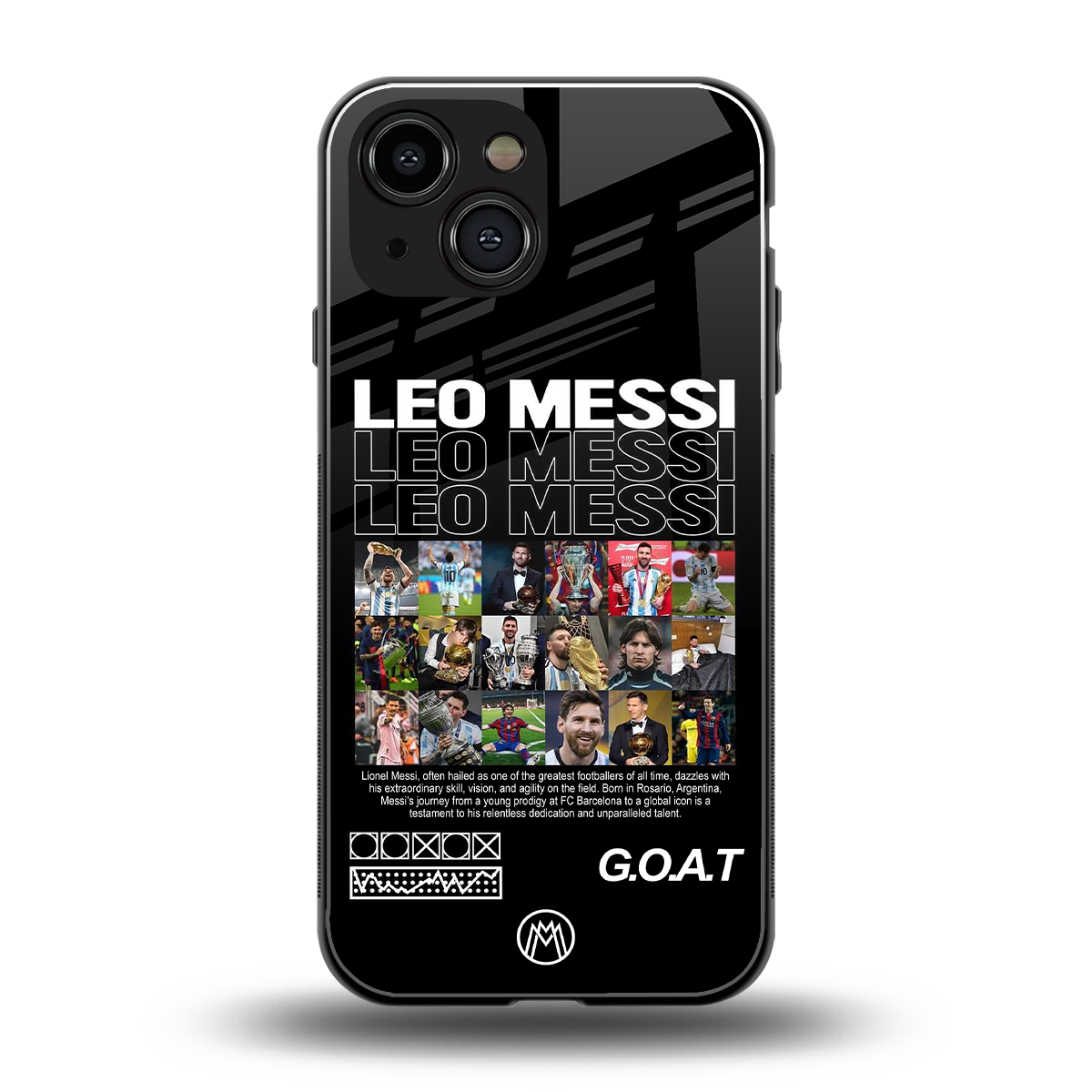 leo messi back phone cover | glass case for iphone 13 mini
