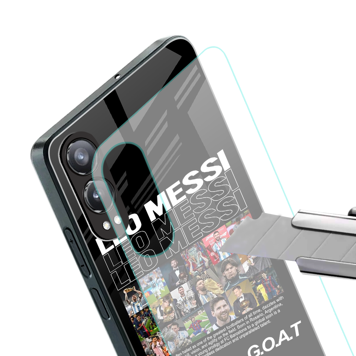 leo messi back phone cover | glass case for oneplus nord ce 4 lite