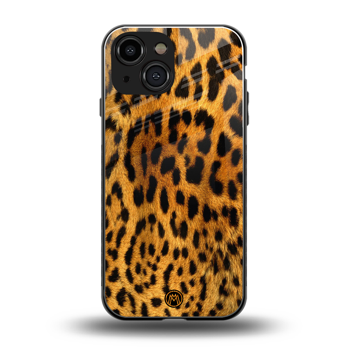 leopard fur back phone cover | glass case for iphone 13 mini