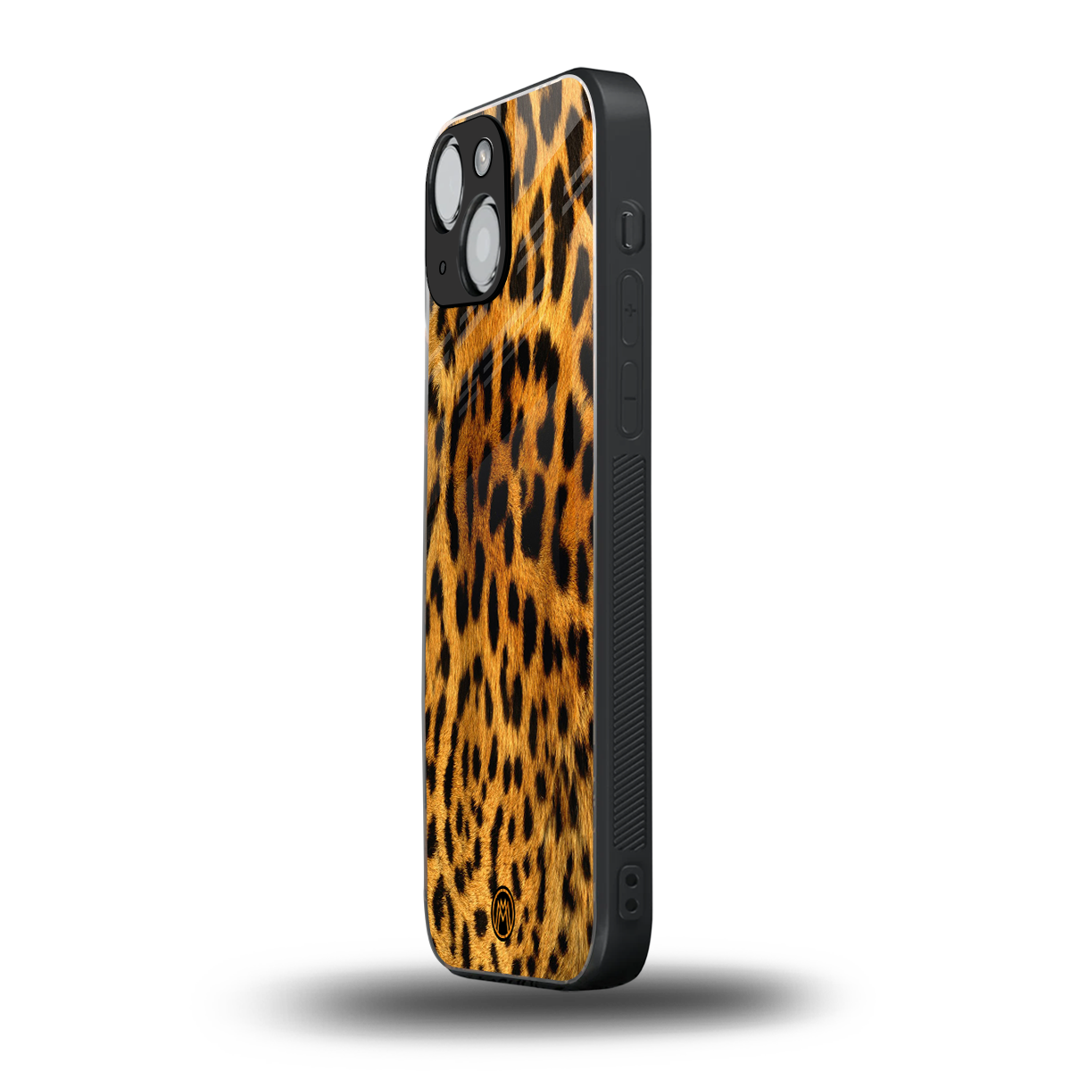 leopard fur back phone cover | glass case for iphone 13 mini