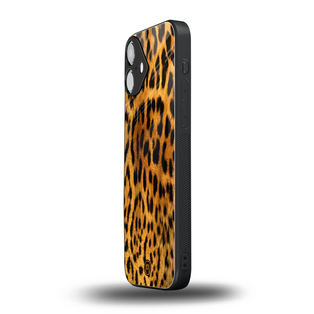 leopard fur back phone cover | glass case for iphone 16 plus