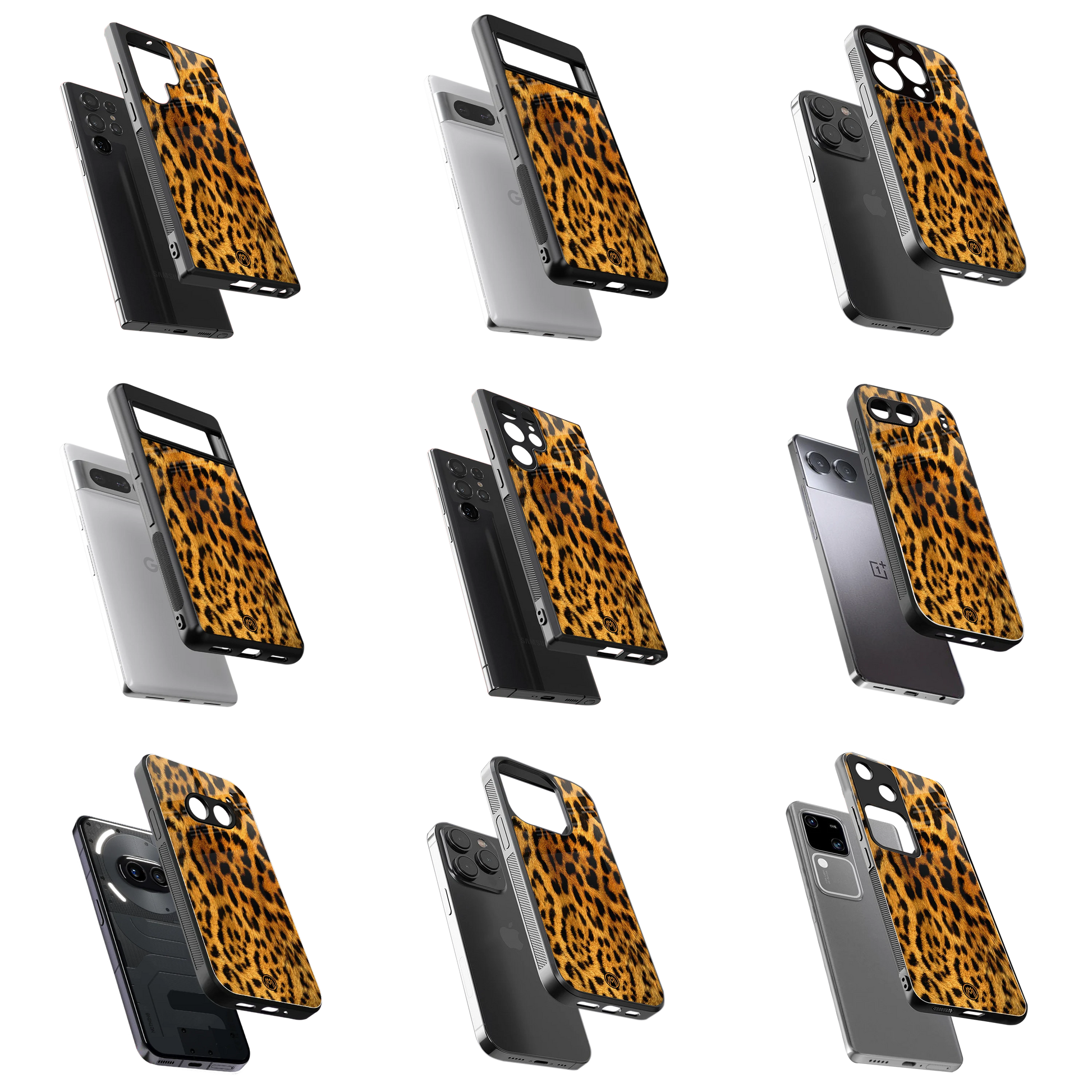 Durable Glass Back Mobile Case for iPhone, Samsung, OnePlus, Google Pixel, Redmi, Vivo, Oppo