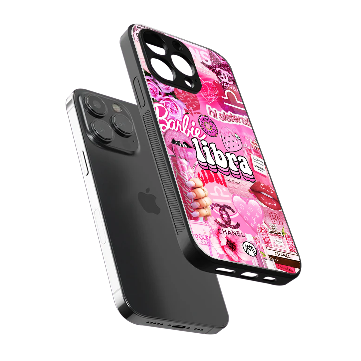 libra aesthetic collage back phone cover | glass case for iphone 16 pro max