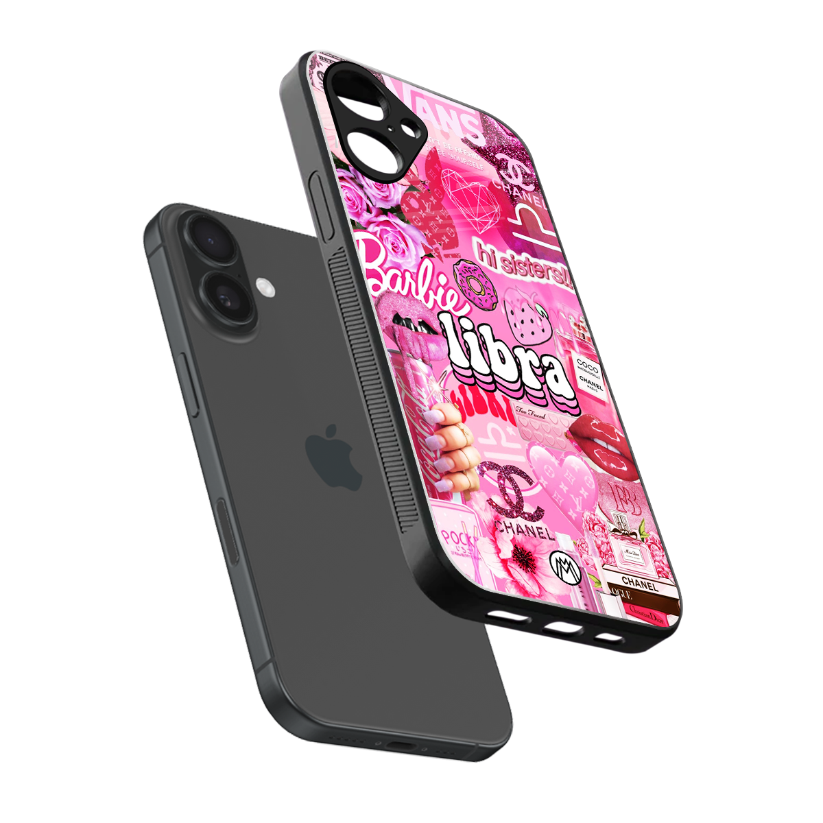 libra aesthetic collage back phone cover | glass case for iphone 16