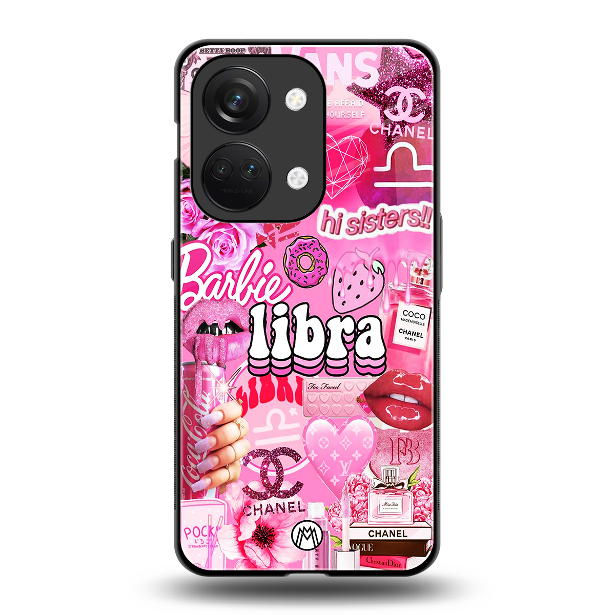 libra aesthetic collage back phone cover | glass case for oneplus nord 3
