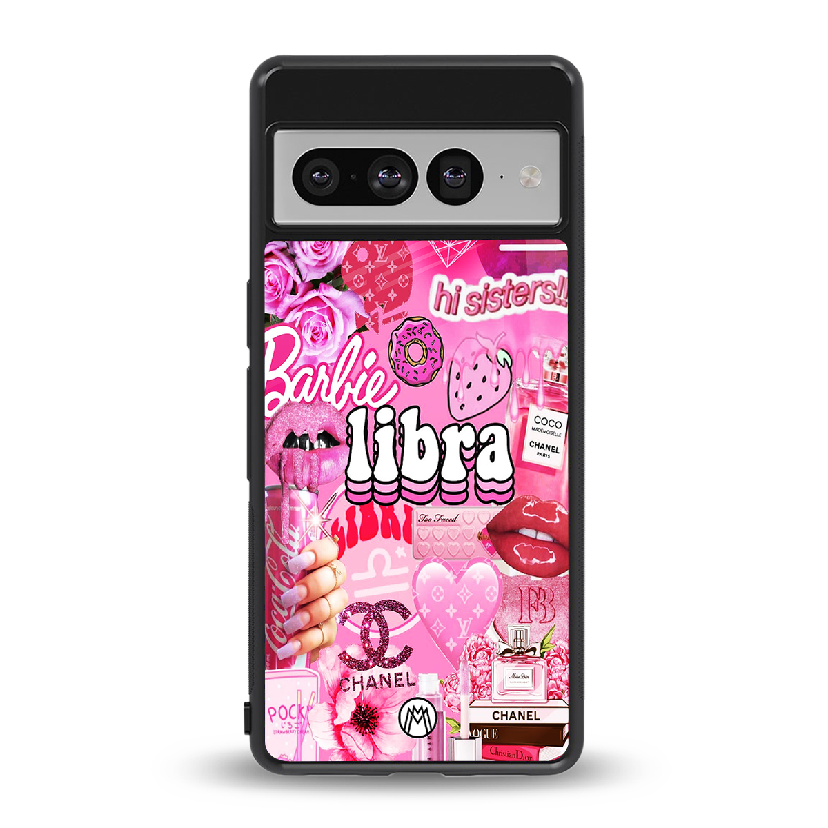 libra aesthetic collage back phone cover | glass case for google pixel 7 pro