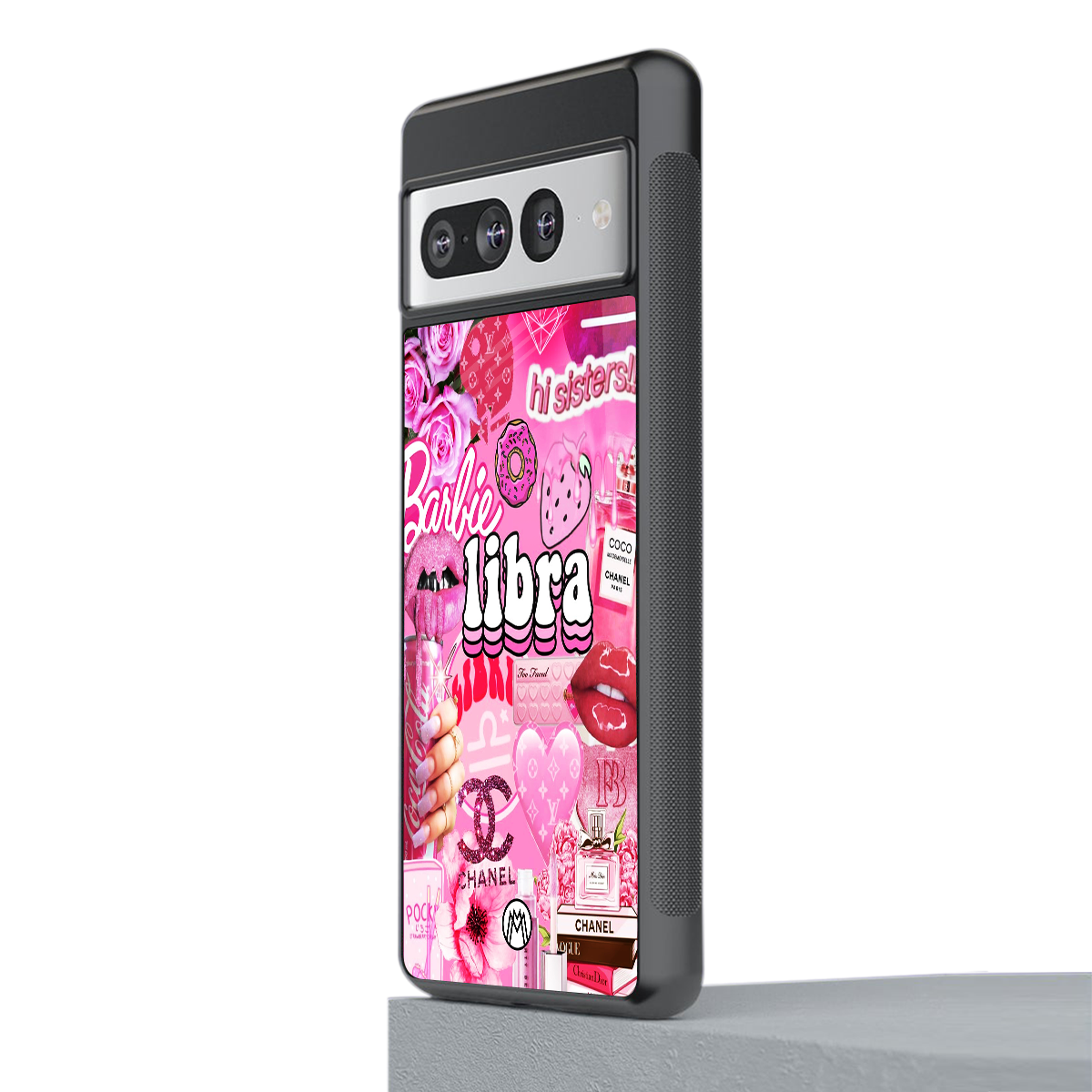 libra aesthetic collage back phone cover | glass case for google pixel 7 pro