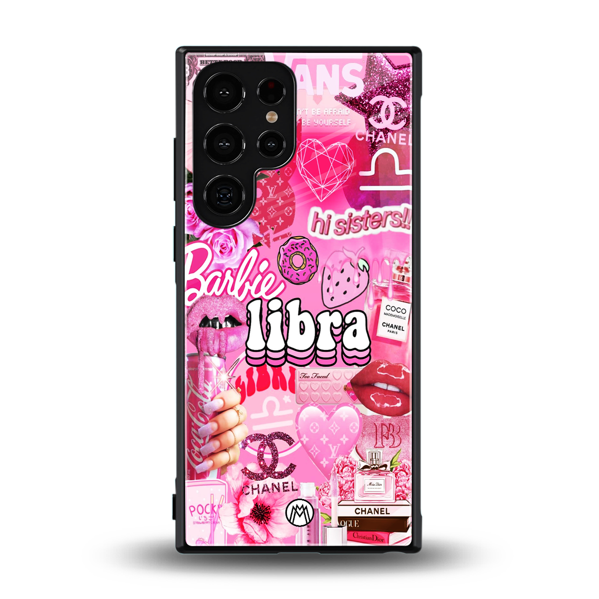 libra aesthetic collage back phone cover | glass case for samsung galaxy s24 ultra